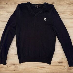 Express Men's Small Classic Black V-Neck Sweater